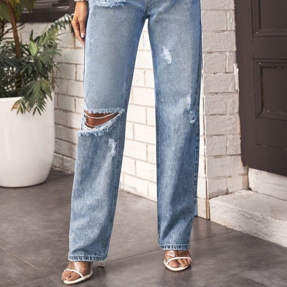 SHEIN Women's Distressed Acid & Lightwash Jeans - Picture 2 of 2